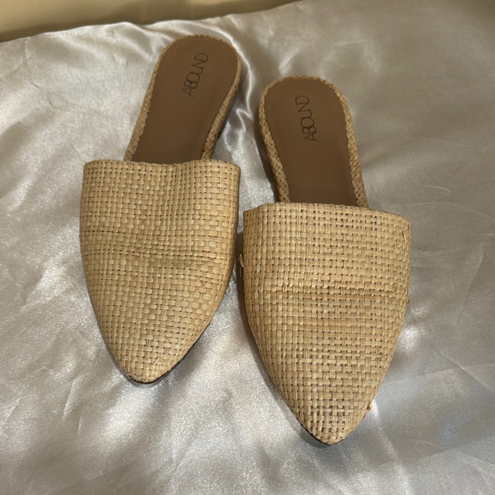 Abound Beige Woven Mules